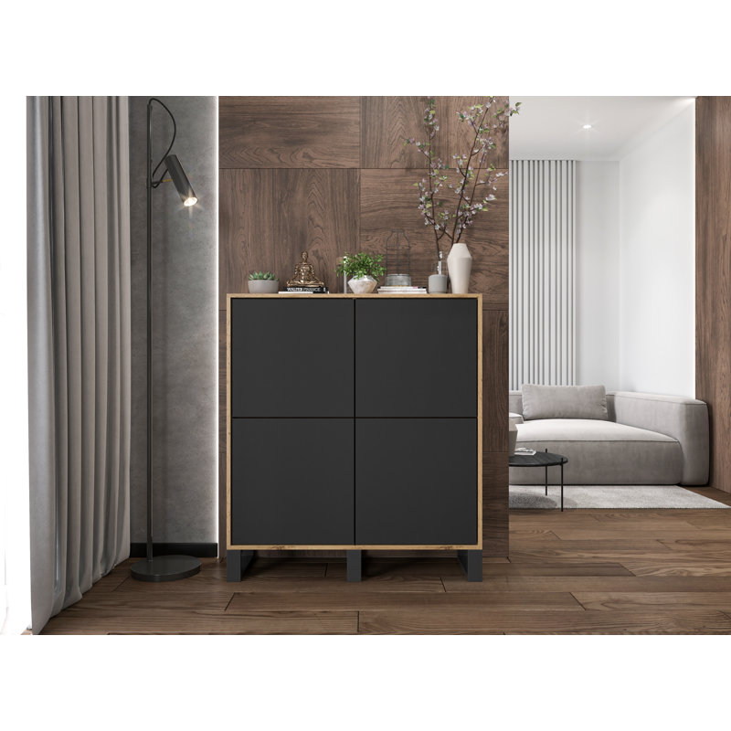 Hoskie 113cm W Chest, Oak Wotan/Black