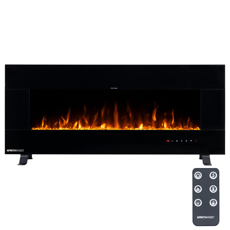 Northwest Electric Fireplace With Speakers, 20.47" H x 50" W x 4.28" D