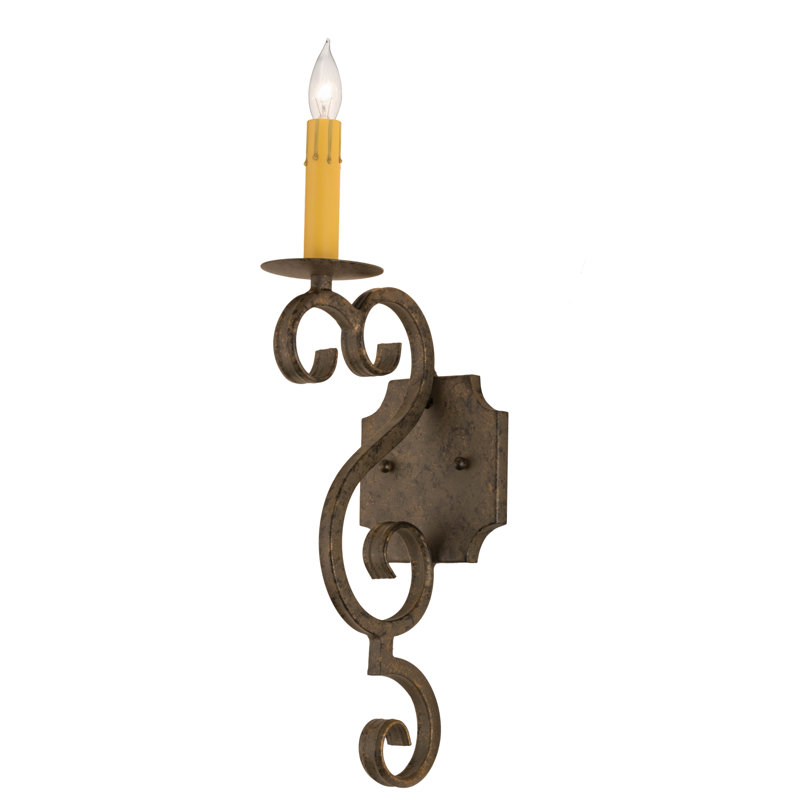Piero 1 - Light Candle Wall Light, Golden Bronze