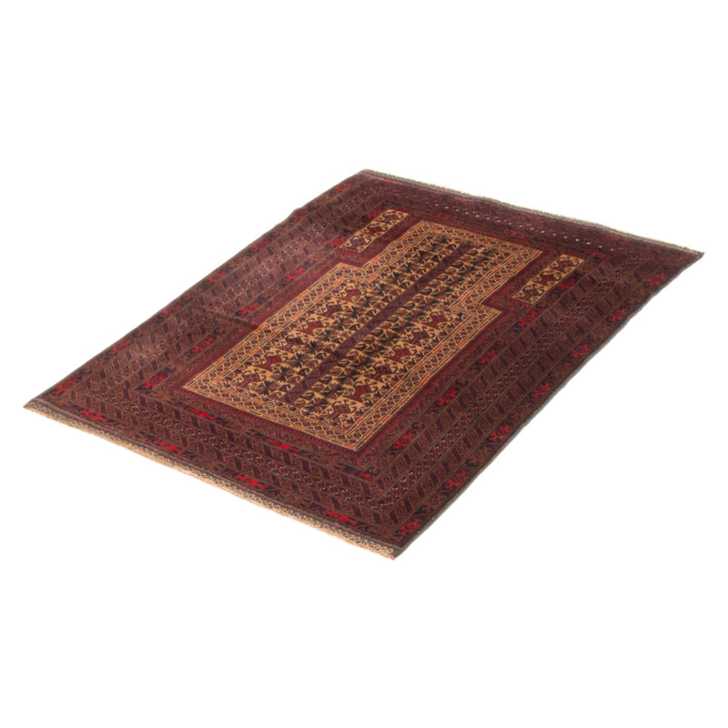 Tapis brun Teimani 3 pi 1 po x 4 pi 6 po