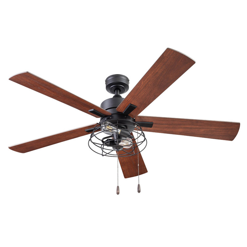 Marshall 52" Ceiling Fan with LED Light, Matte Black