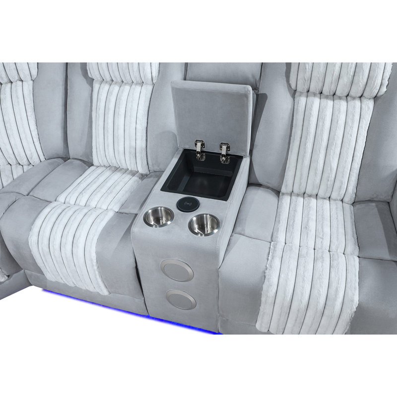 U8000 GRIS P2 CANAPÉ D'ANGLE AVEC DEL