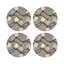Xmas Tangle Black Vegan Leather Round Coasters-1712545831