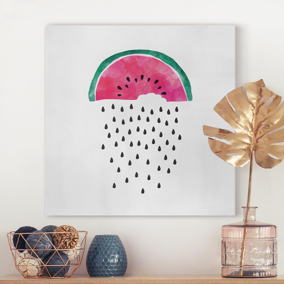 Leinwandbild Wassermelonen Regen