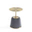 Table de bout en cuir Anderson avec plateau en acier inoxydable gris Anderson-1616241615