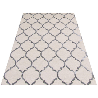 Chain Geometric Wool Hand Woven Area Rug