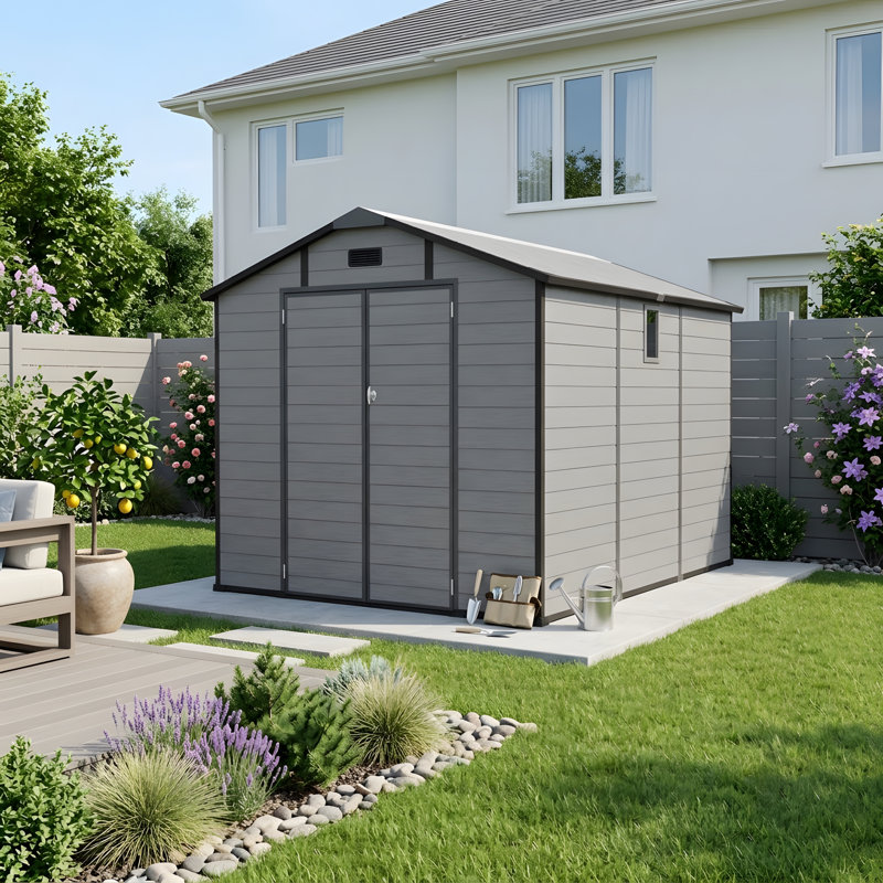 8 ft. W x 10 ft. D Plastic Outdoor Storage Shed (80 sq. ft.)