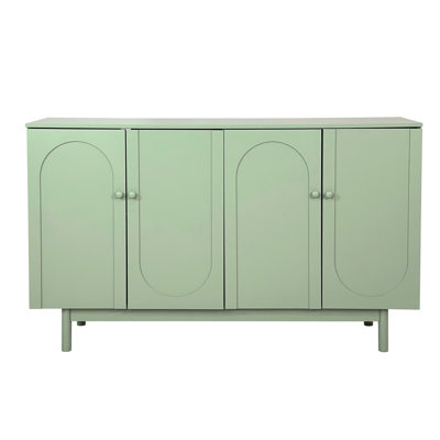 Stylish 4-door Intaglio Storage Unit With , , Solid Wood Pulls, Mint For Home Entertainment Chic Cabinet Adjustable Shelf, Office And by Latitude Run