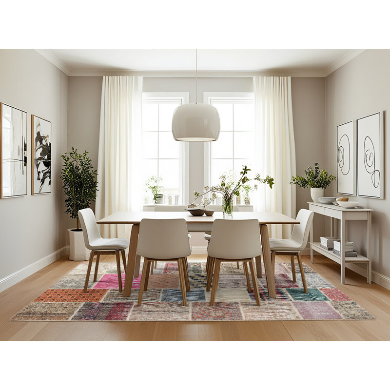Tapis gris/beige/brun contemporain, Rectangle 7 pi x 10 pi