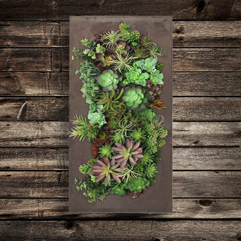 Willamette Metal Wall Planter, Rust Zinc, 28.5" H x 17.56" W x 3.63" D