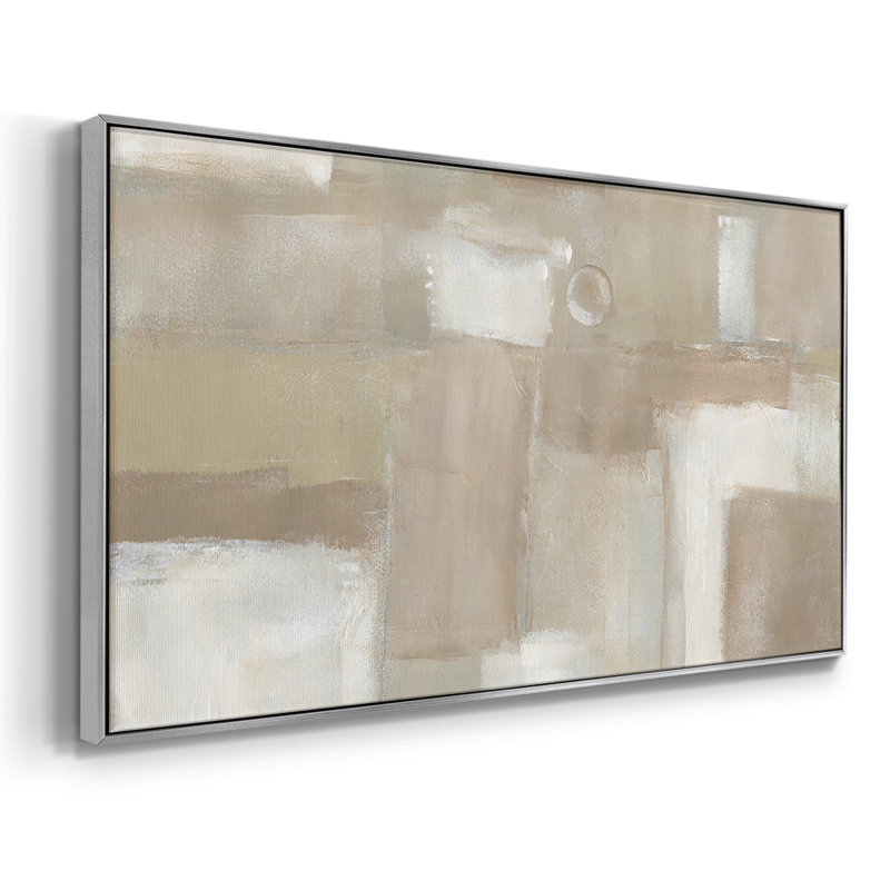 Neutral Expression II - Toile tendue avec cadre encadré - Prêt à accrocher, H 25 po x l 49 po, Argent argent