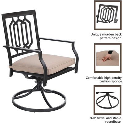 Premium All-Weather Powder-coated Outdoor Dining Armchair with Cushion