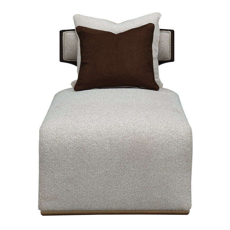 West Kensington Chaise - Buff/Seal Salt Caramel, Espresso Wood
