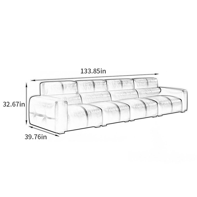 Canapé de style américain extrêmement simple, H 32,67 po x l 133,85 po x P 39,76 po
