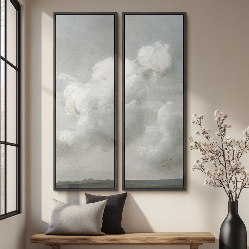 Ensemble de 2 toiles encadrées 20 x 60 pouces, Noir