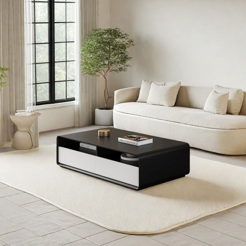 Table basse moderne en bois de style simple, H 14,96 po x L 47,24 po x l 23,62 po