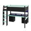 Lit mezzanine avec lumières DEL multicolores et bureau de jeu intégré-935161669