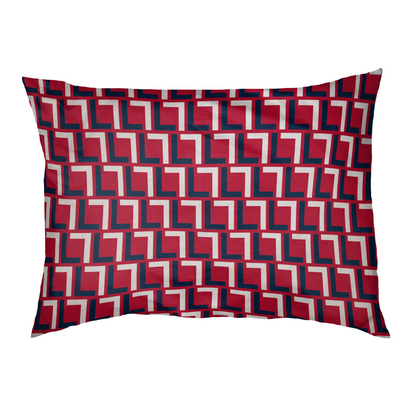 Coussin pour chien Brossard, Petit (l 28 po x P 18 po x H 4 po), Rouge / bleu nautique / blanc