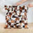 Cowhide Patchwork Pillow Cover & Insert-113697314