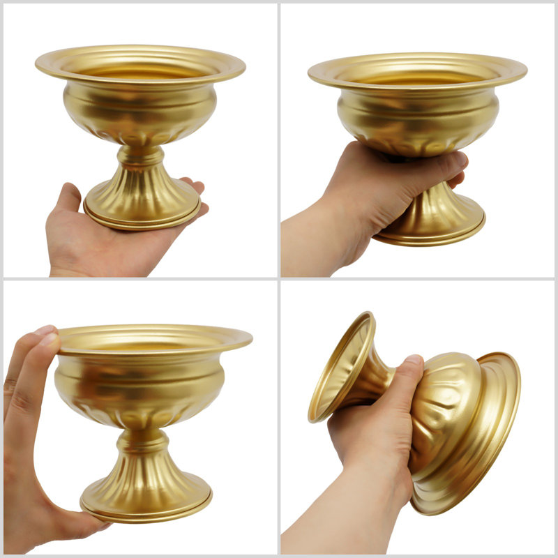 4.7" H Wedding Table Vase, Golden