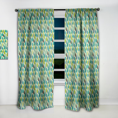 Texture with Leaf - Nature Mid-Century Modern Blackout Curtain Single Panel