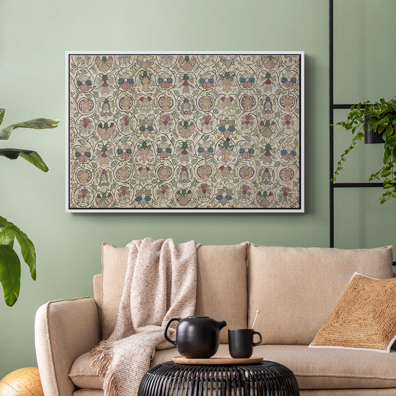 «Vintage Abstract Print», reproduction d'art sur toile encadrée, Blanc