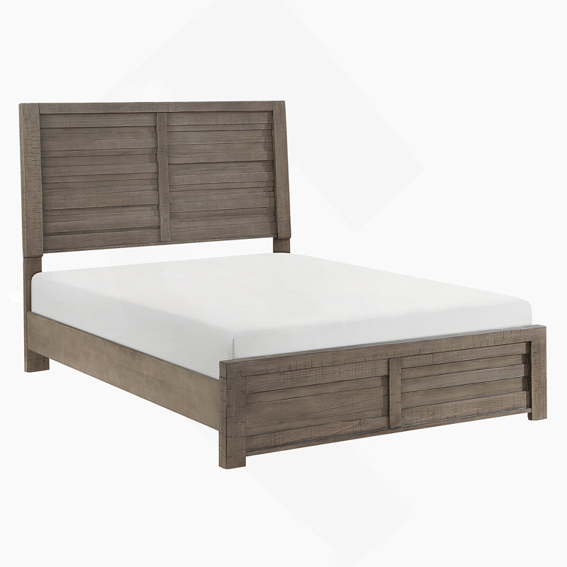 Lit double à panneau double 1pc, Gris