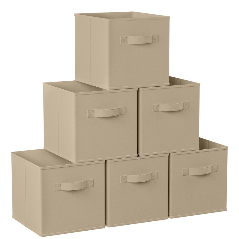 Rebrilliant Decorative Bin, Beige, 13" H x 15" W x 13" D