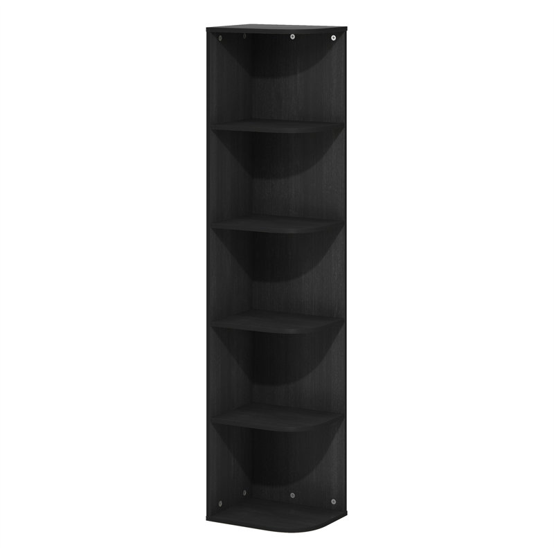 Rind Corner Open Shelf Bookcase, Black, 105cm H x 31cm W x 24cm D