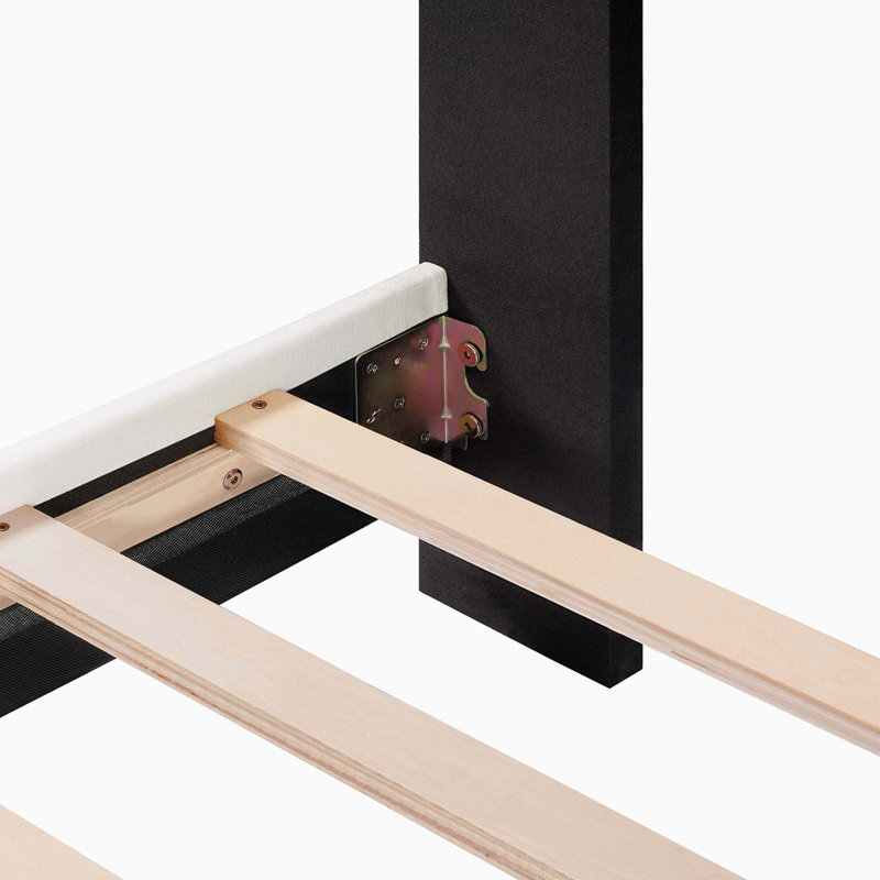 Lit plateforme tapissier Luma, Complète, Beige