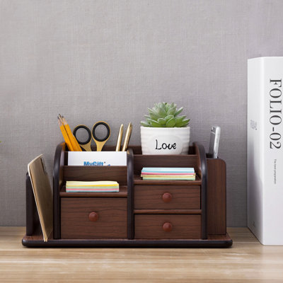 Manufactured Wood Desk Organiser with Drawers