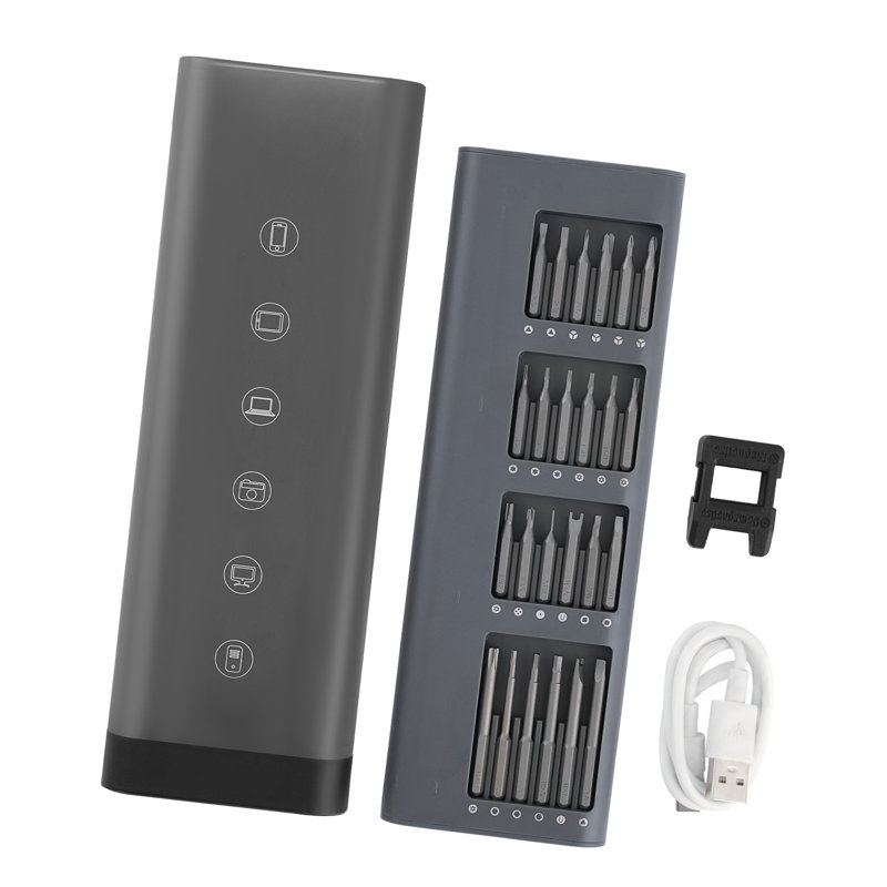 Ensemble de tournevis électrique de précision, 48 embouts magnétiques, mini tournevis électrique avec boîte de rangement magnétique, embouts en acier s2, lumière DEL, recharge de type C, pour téléphone, ordinateur portable et réparation d'appareils électroniques