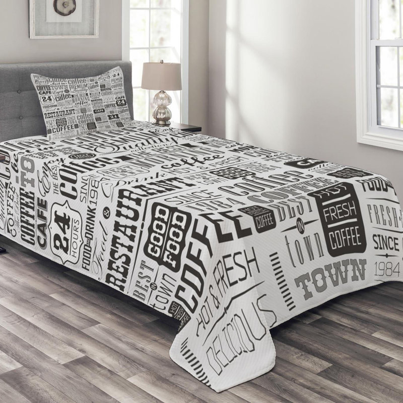 Farmhouse / Country Polyester Coverlet, Twin Coverlet + 1 Sham