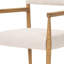 Chaise de salle à manger avec accoudoirs en tissu gris et brun