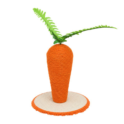 Carrot Shaped Sisal Cat Scratching Post, Freestanding Lightle Tower with Durable Rope Surface and Stable Base for Indoor Cats