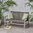 Grey Metal & Wood For Patio, Long-Lasting Seat, Frame With Iron Details Patio Seating, Robust Structure And Accents,-697194762