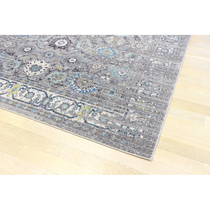 Tapis argenté tissé à la machine Chelsea, Rectangle 5 pi x 7 pi 6 po