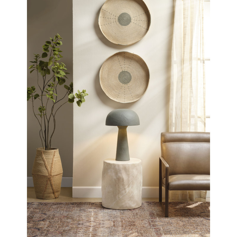 Papier Table Lamp, Lichen Green
