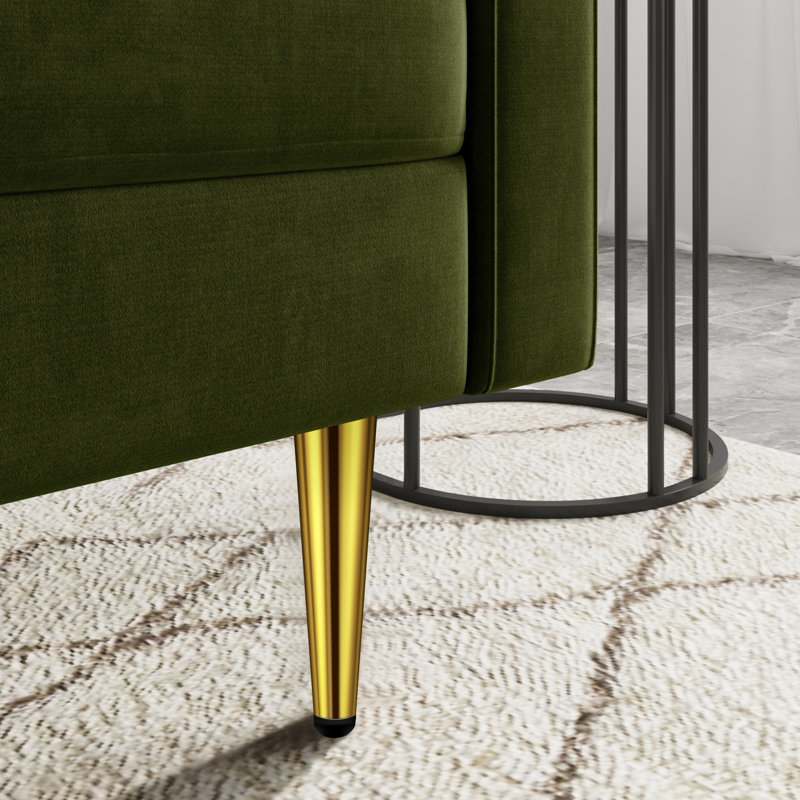 70'' Velvet Sofa, Olive Green