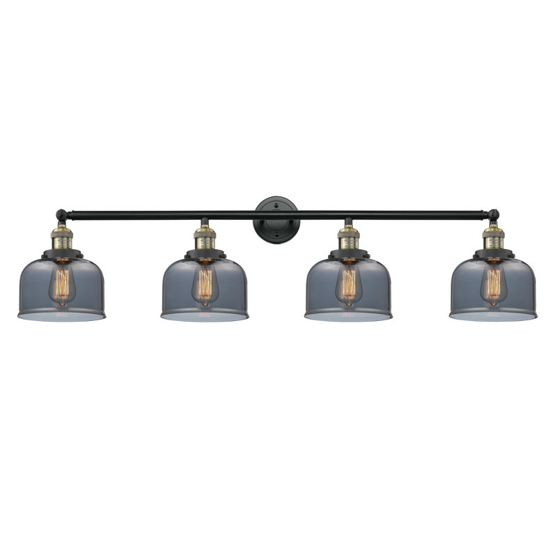 Cochrane 4 - Light Dimmable Vanity Light, 60 Watt Vintage Incandescent Bulb, Plated Smoked, Polished Chrome
