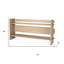Console 76 po avec deux tablettes en bois massif brun et naturel