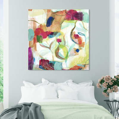 " Abstract White/Purple/Green Amazonia I " Painting Print