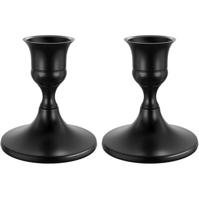 Taper Candle Holders Set Of 2 Vintage Metal Candlestick Holders For Dinner Room Table Centerpiece Or Mantel Wedding Party Decor