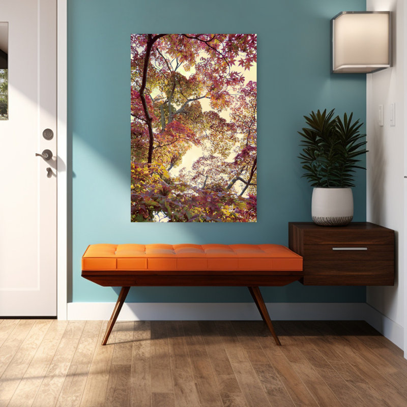 Art contemporain contemporain, paysage d'érable biologique coloré, H 48 po x l 32 po