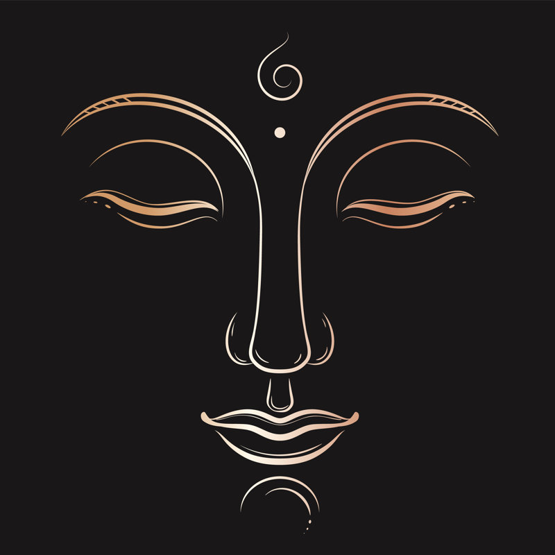 Buddha Face - Wrapped Canvas Print, 76cm H x 76cm W x 3.8cm D