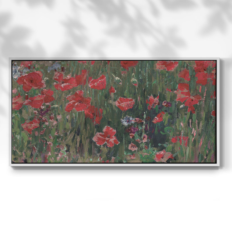 Botanical Series-CDXCVI- Toile tendue avec châssis encadré - Prêt à être accroché, H 25 po x l 49 po, Blanc