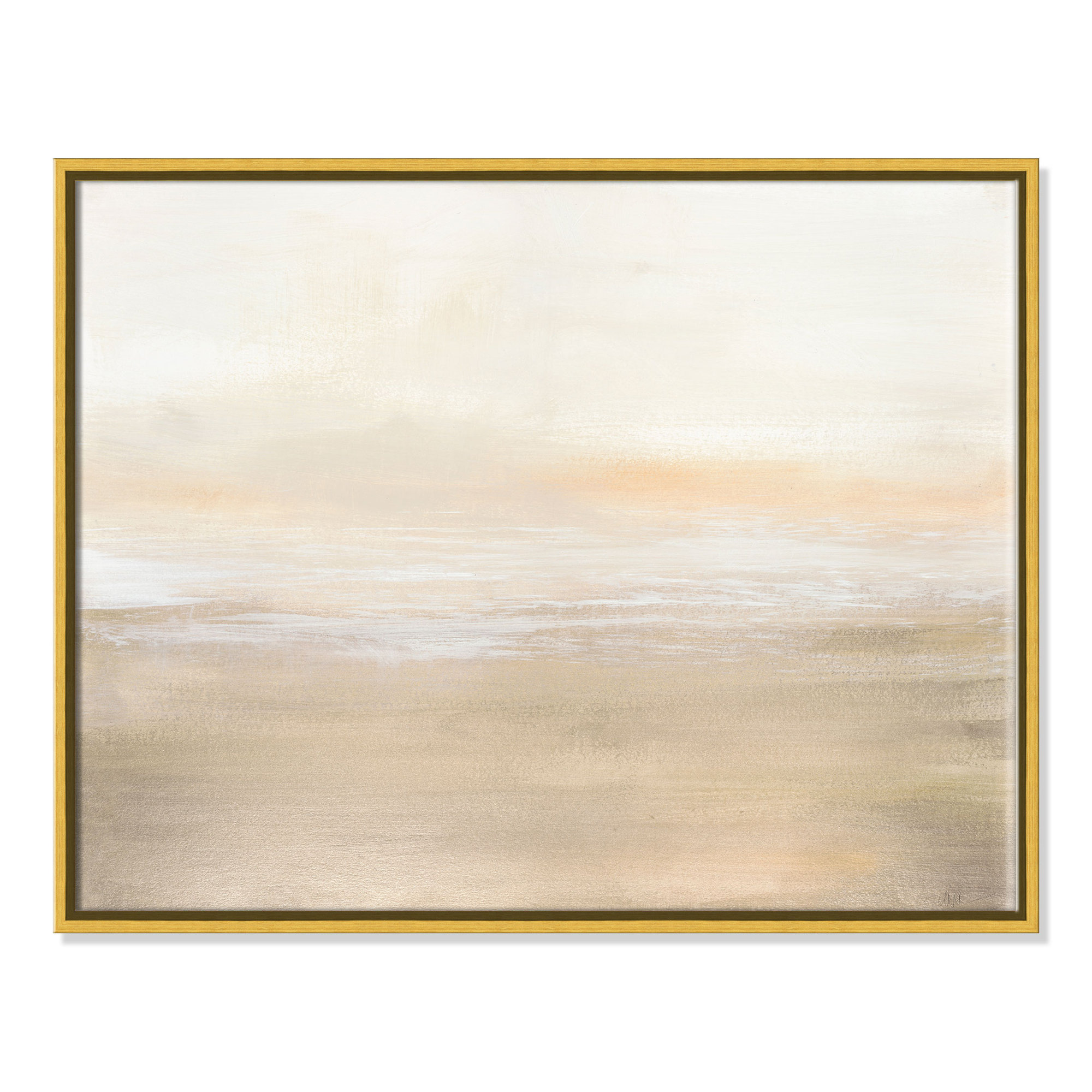 Morning Calm - Floater Frame Painting on Canvas, Gold Framed, 22" H x 28" W x 2" D