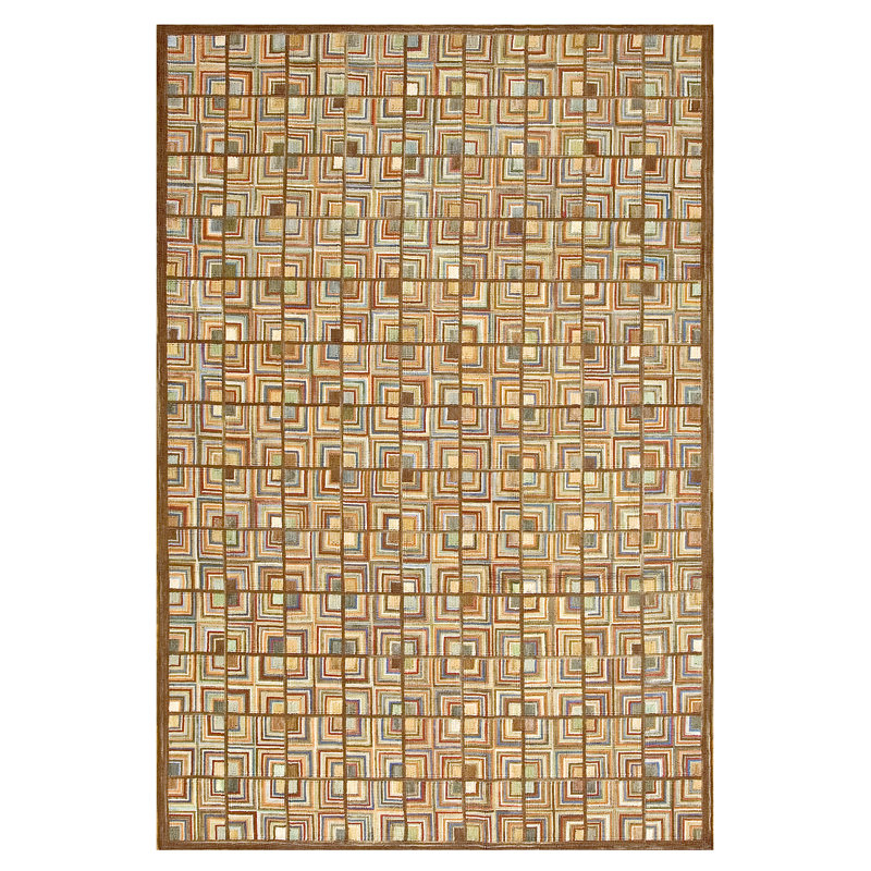 Hand Hooked Wool Geometric Area Rug