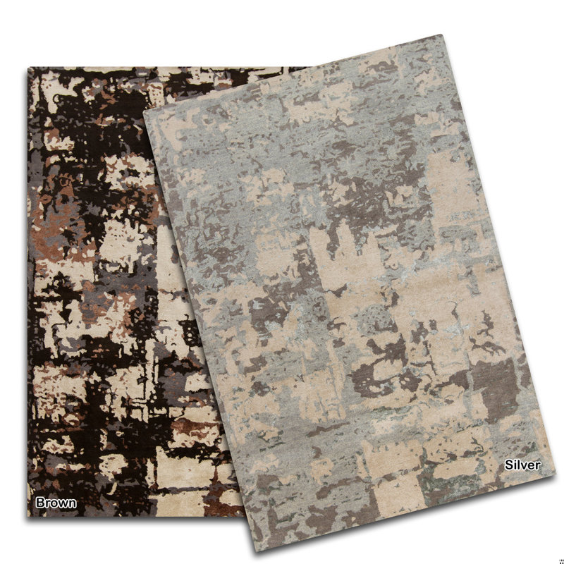 Rupec White Abstract Area Rug, 5' x 7'6"
