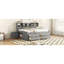 Lit de jour pleine grandeur gris avec armoires de chevet, 4 tiroirs et tablettes - Structure robuste, solution d'organisation de chambre à coucher 2-1476583909